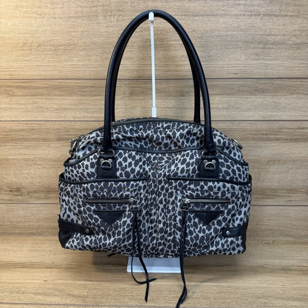 Rebecca Minkoff Leopard Print Satchel Tassel Zipper Pockets Vintage Y2K